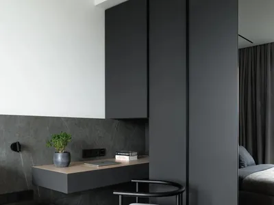 Minimalist black minimalist workspace bedroom
