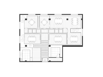 商業餐廳的木地板平面圖。