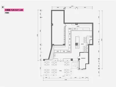 Floor plan schematic of a coffee shop layout