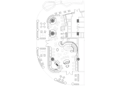 餐廳布局的詳細建築圖