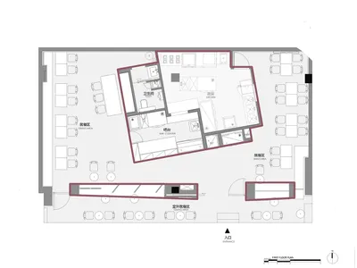 Floor plan of a modern restaurant layout