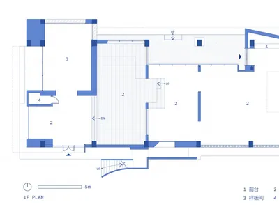 建築展示間的2D技術平面圖