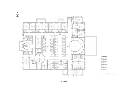 2nd floor architectural plan of a hospitality space