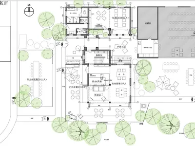 餐廳詳細建築平面圖，展示各個房間與區域。