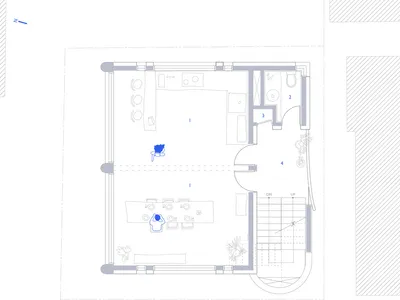 3樓零售空間的2D建築平面圖。
