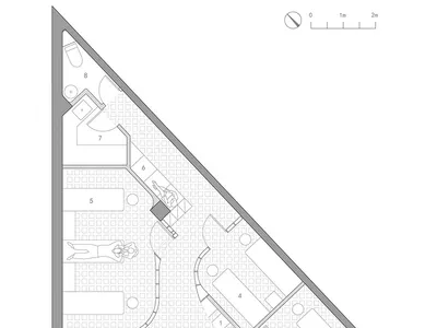 飯店住宿套房的平面設計圖。