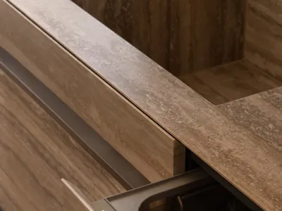 Modern kitchen featuring matte wood finishes