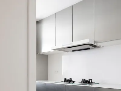 Modern metallic kitchen counter with sleek design and minimalist aesthetics.