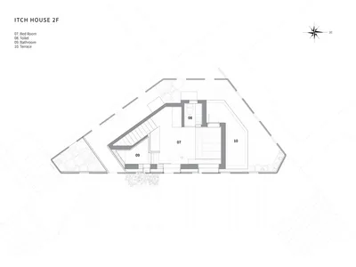 A technical blueprint of a modern bedroom suite with wooden flooring and clear labeling of areas.
