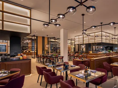 Modern restaurant interior with contemporary design elements