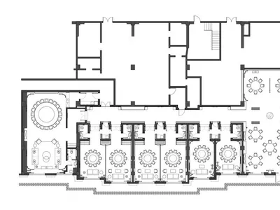 Blueprint of an industrial-style restaurant space