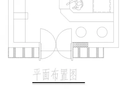Two-dimensional architectural blueprint of a coffee shop interior