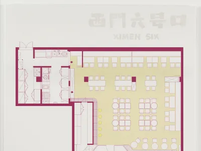 餐廳內部設有多張餐桌、椅子與長椅，散置杯碗，營造溫馨舒適的社交與用餐氛圍