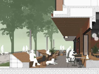 餐廳內部提供多種座位選擇、盆栽植物與舒適氛圍