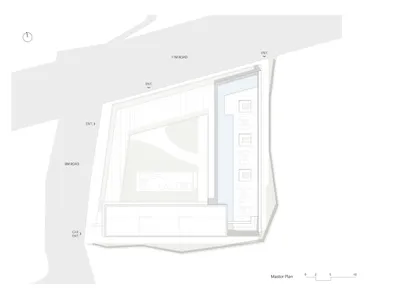 現代住宅的 2D 平面圖，標示房間包含客廳與廚房，並有椅子與時鐘