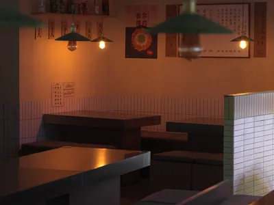 溫馨餐廳內部，設有餐桌、椅子與酒瓶，營造舒適氛圍與愉悅用餐體驗