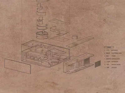 現代廚房詳細平面圖，包含櫥櫃、工作檯、電器及精準尺寸標註