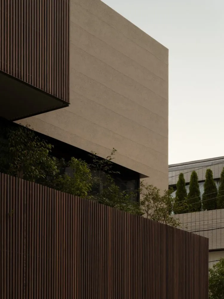 Modern exterior building with metal panels
