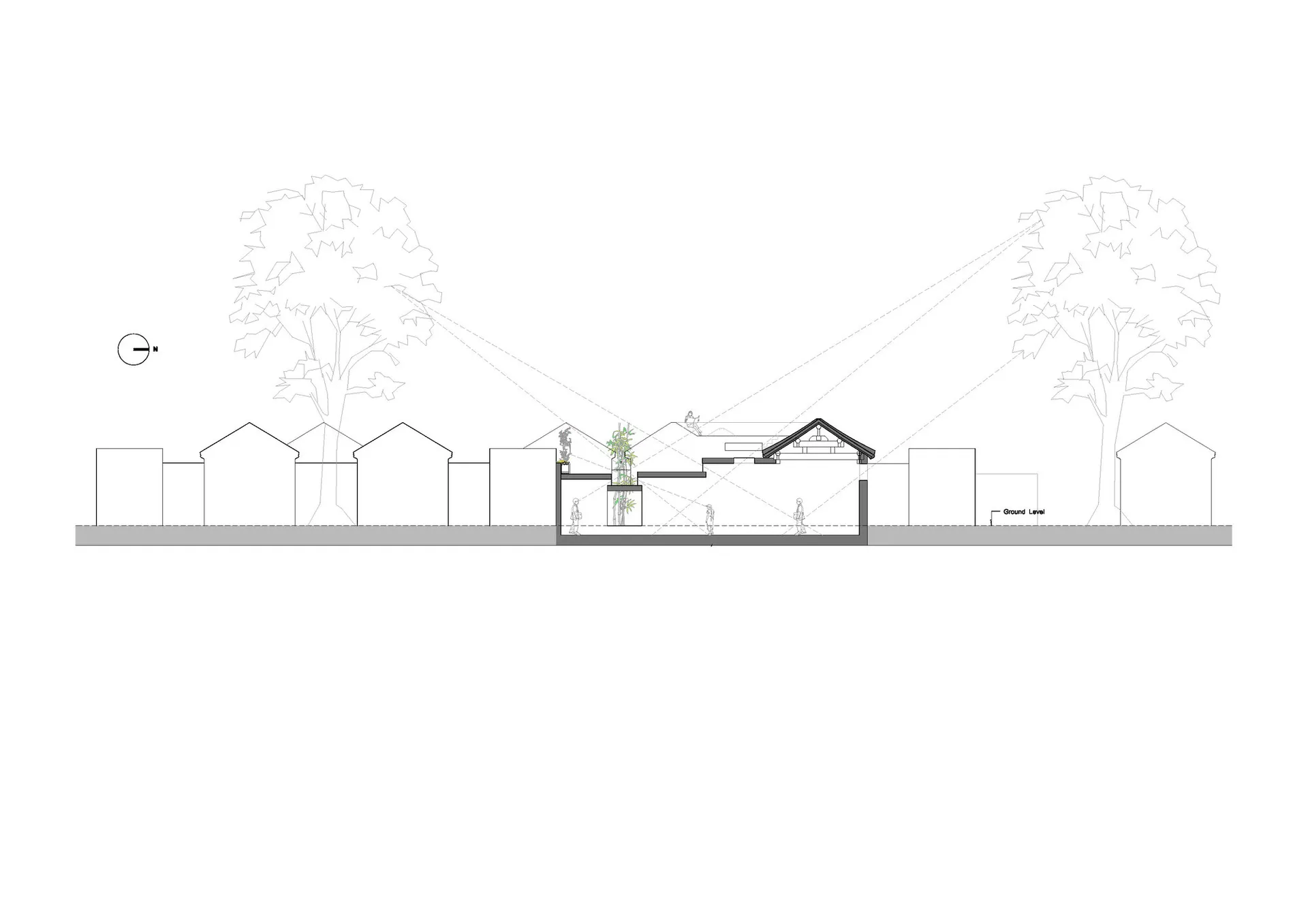 Illustration of a modern residential building's concrete floor plan.