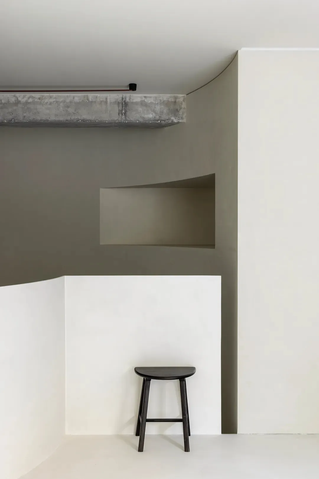 Concrete and wooden minimalist interior design