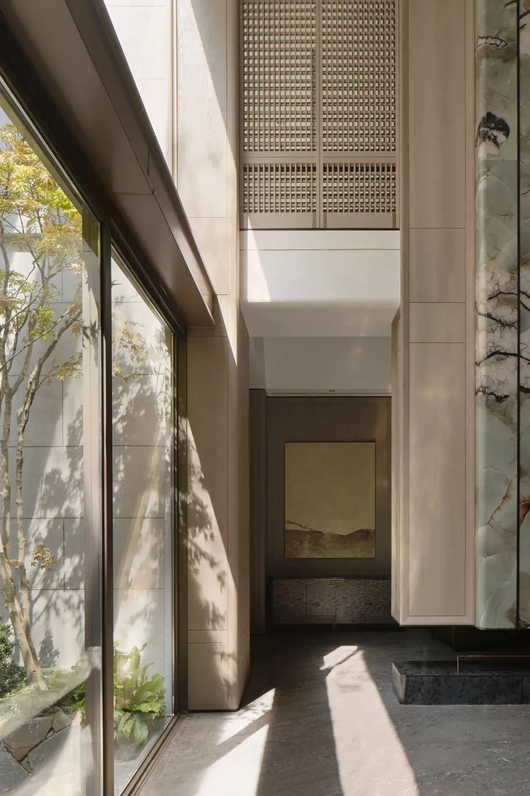 Modern architectural space featuring concrete design elements and a minimalist aesthetic.