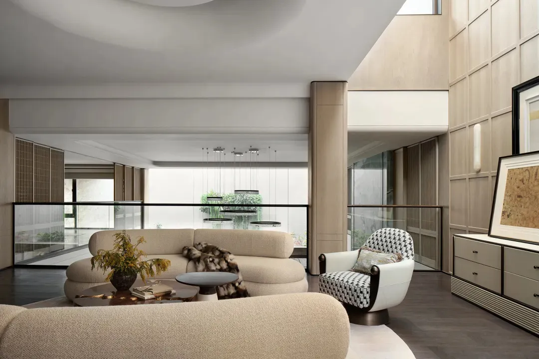 Modern living room featuring contemporary furniture and minimalist design elements.