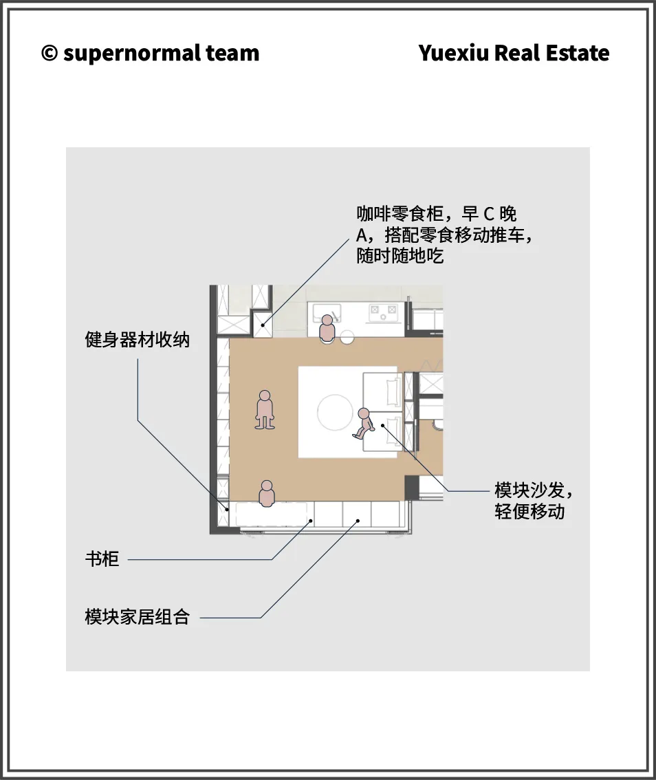住宅公寓平面配置圖,標示家具擺設與功能分區。