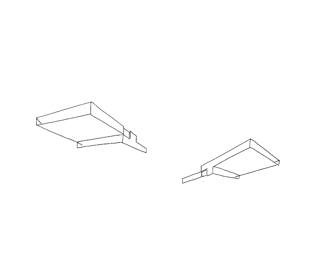 Modern, minimalist interior lighting bracket in metallic material.