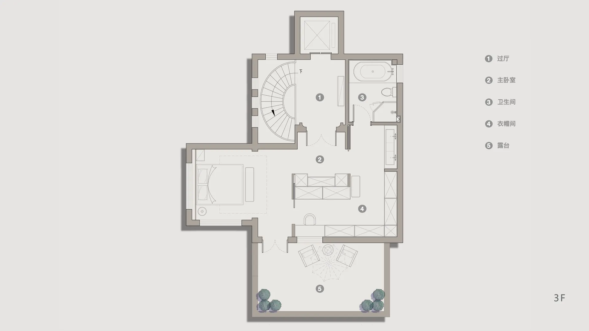 Modern house architecture and interior design plan showcasing floor layout and functional zones.