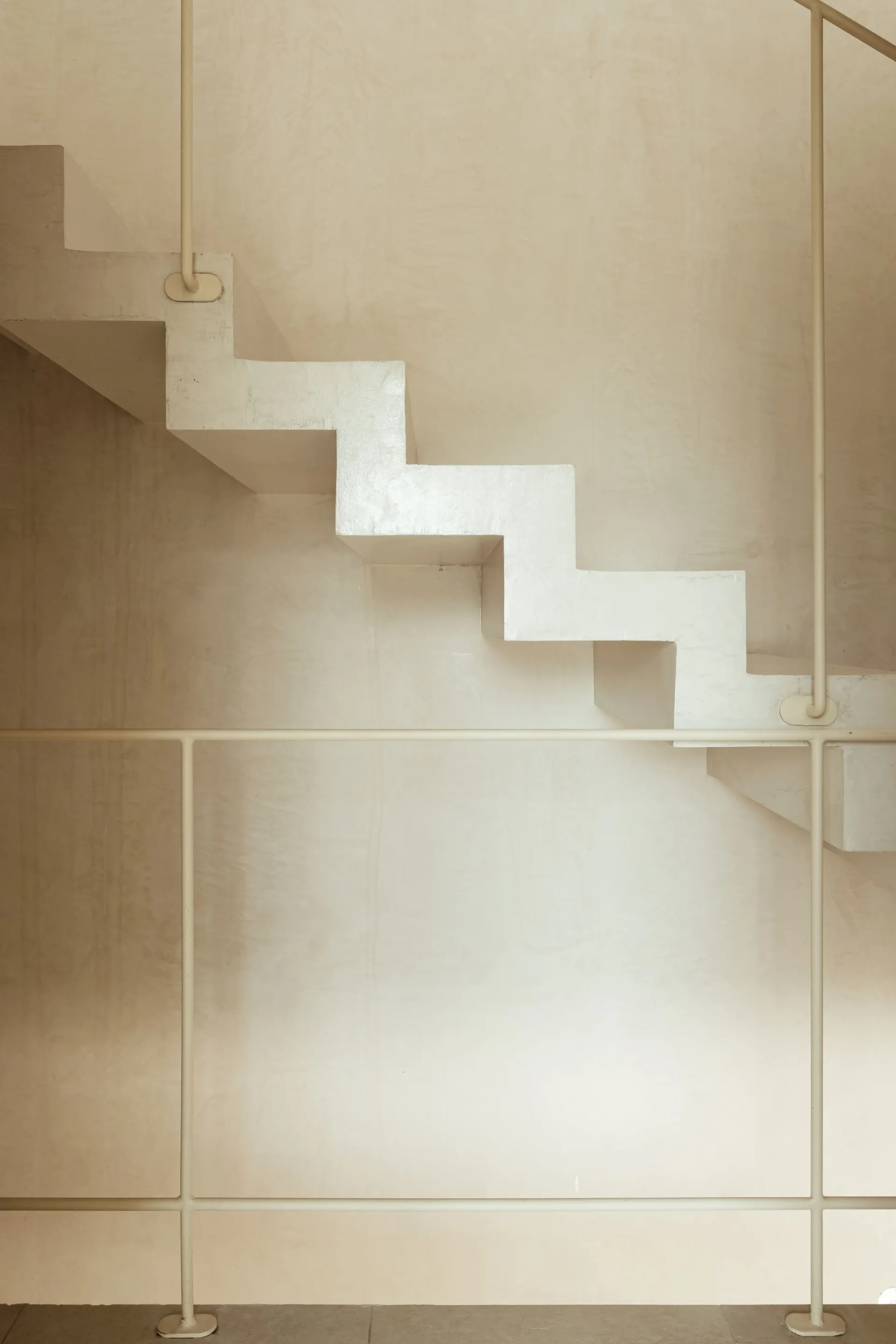 Concrete staircase with minimalist design.