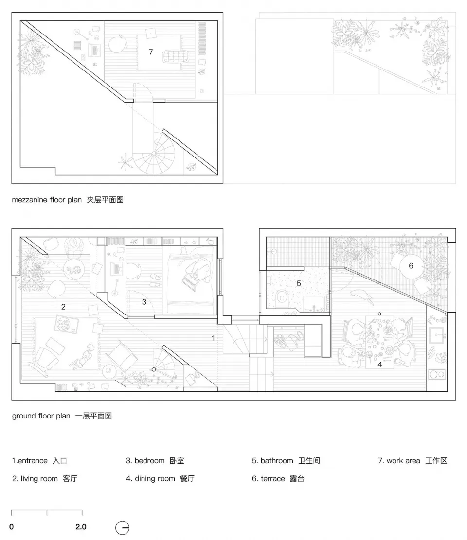 A detailed floor plan in a white line drawing style.