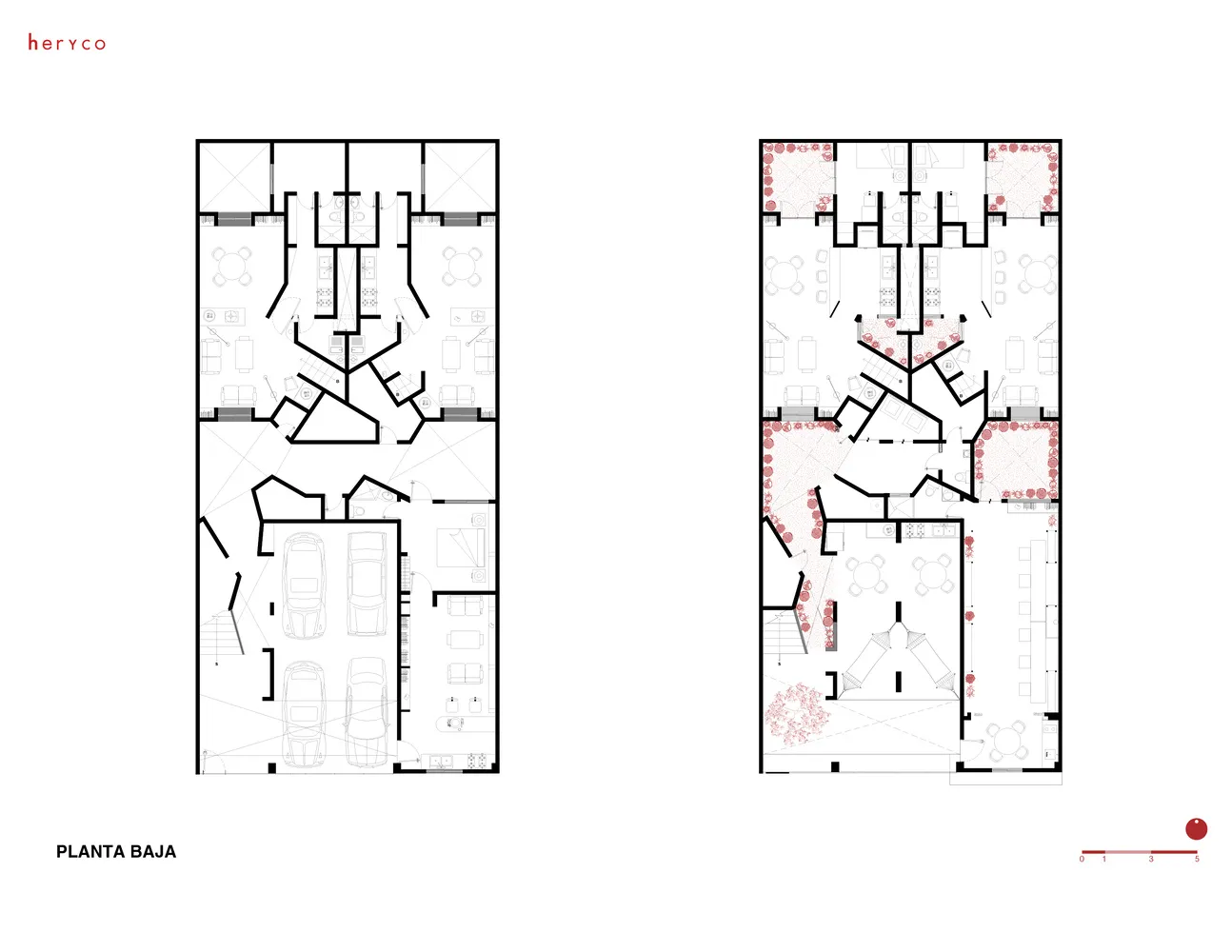 Detailed architectural blueprint of the ground floor of a residential facility, featuring rooms, corridors, and other functio
