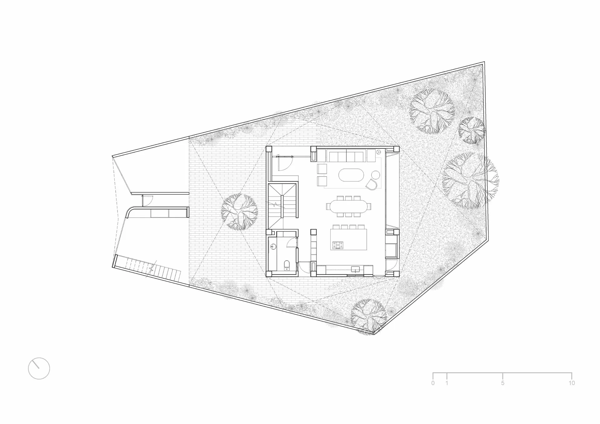 現代簡約住宅的平面圖