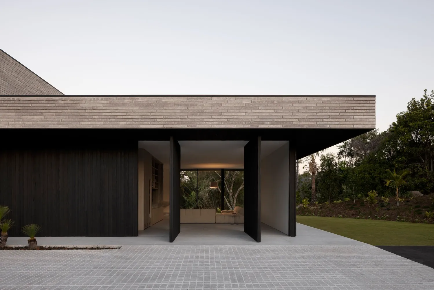Modern house exterior with a concrete facade