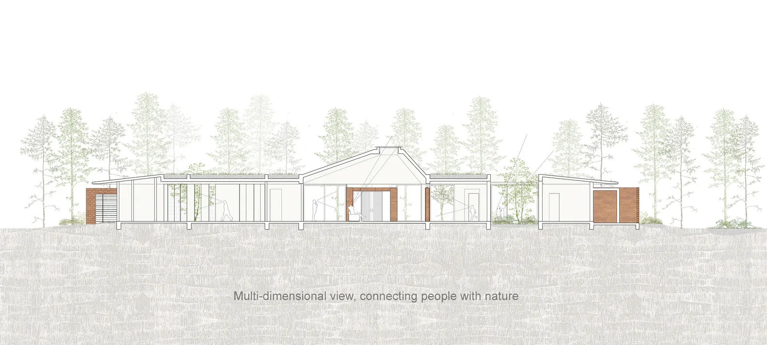 An illustration of a modern office space with glass walls.