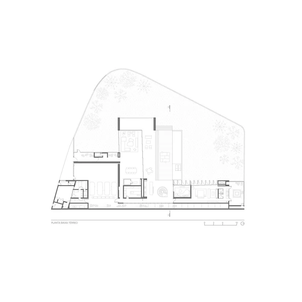 住宅建築的平面圖繪製在紙上
