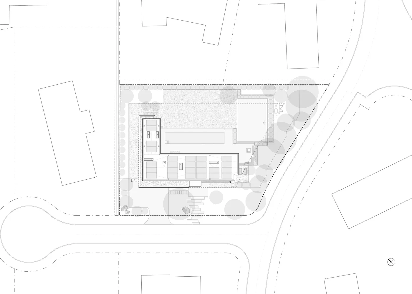 Floor plan of a modern office room
