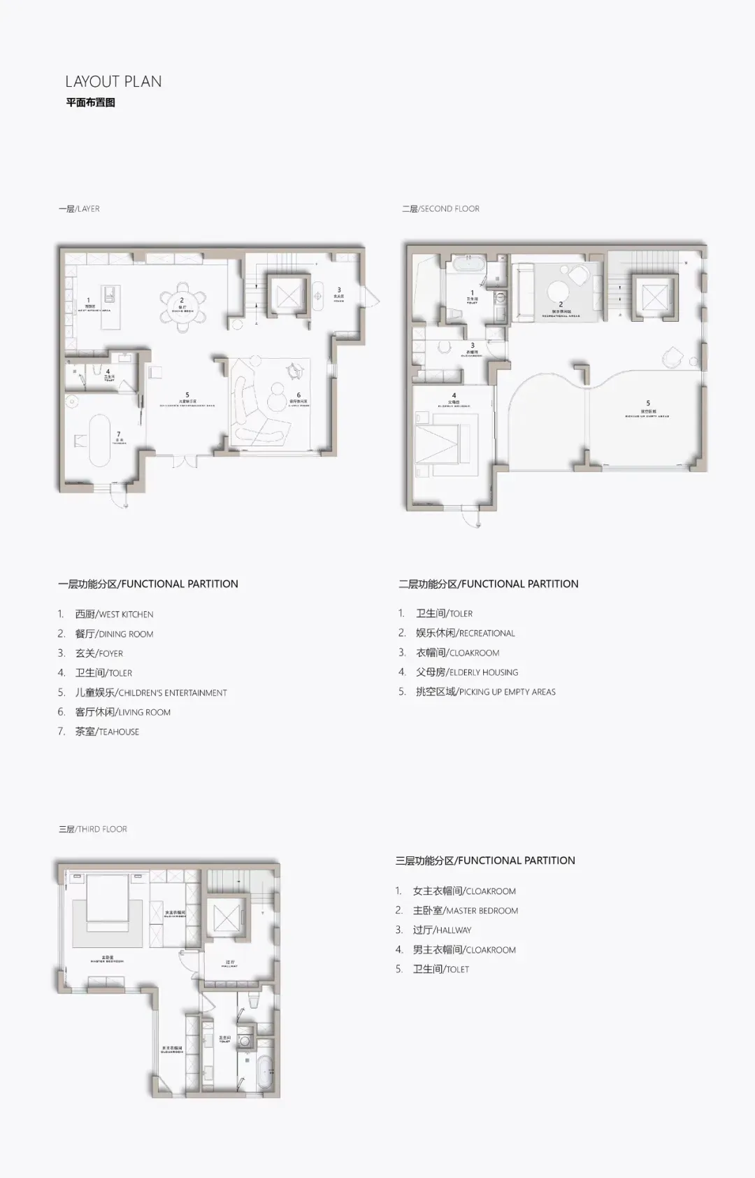 一張詳細的建築平面圖，展示現代住宅空間的配置。
