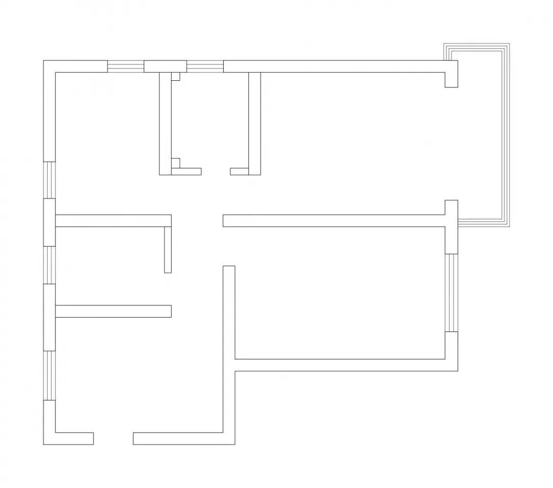 現代建築設計的詳細藍圖，展示平面配置圖。