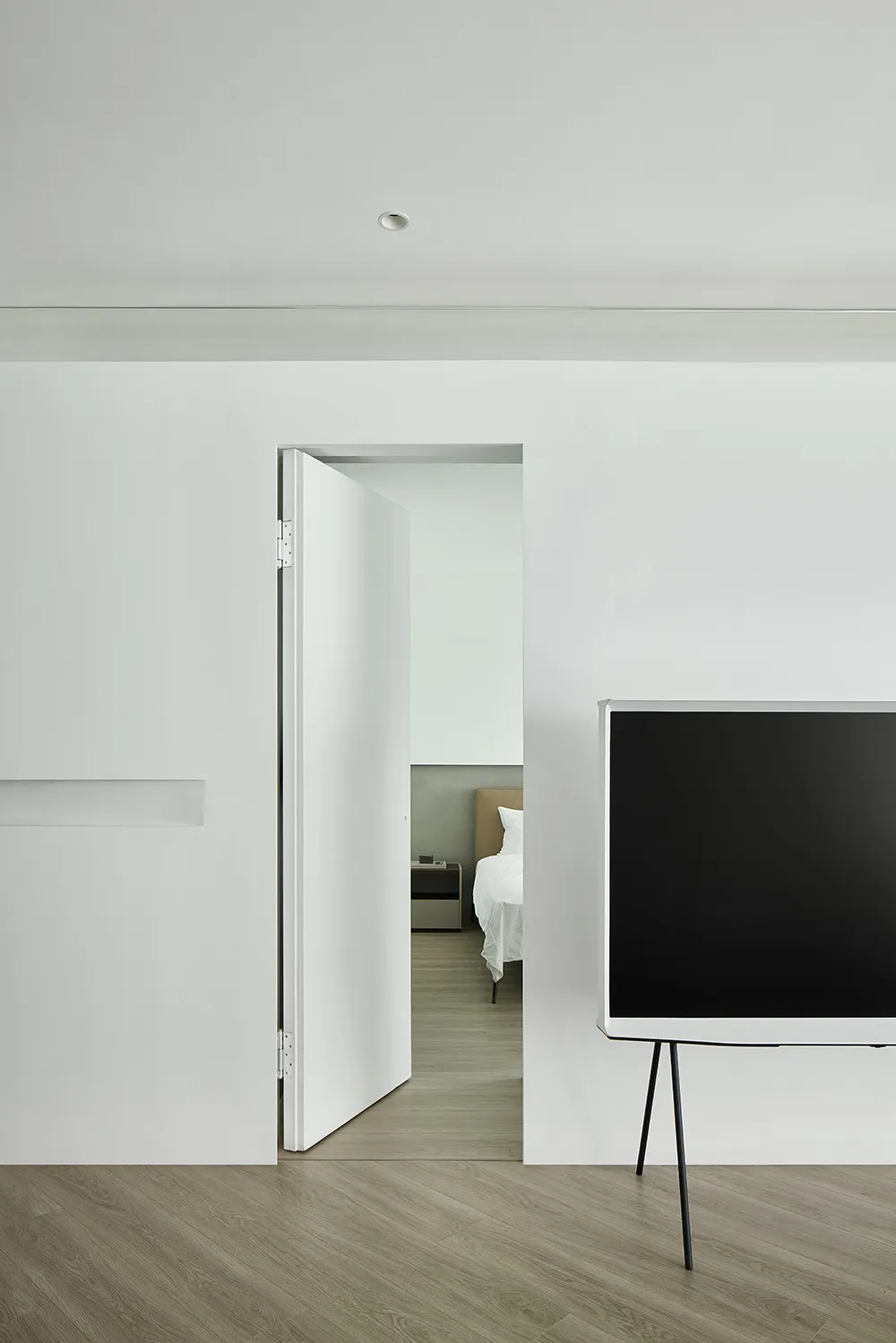 Minimalist concrete living room interior design