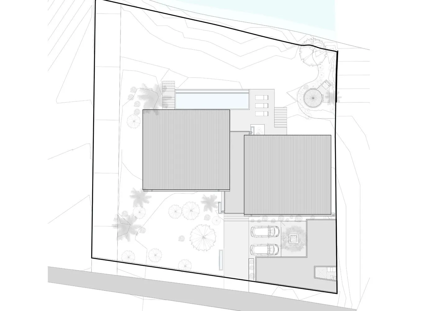 Commercial building in floor plan layout, showcasing architectural design