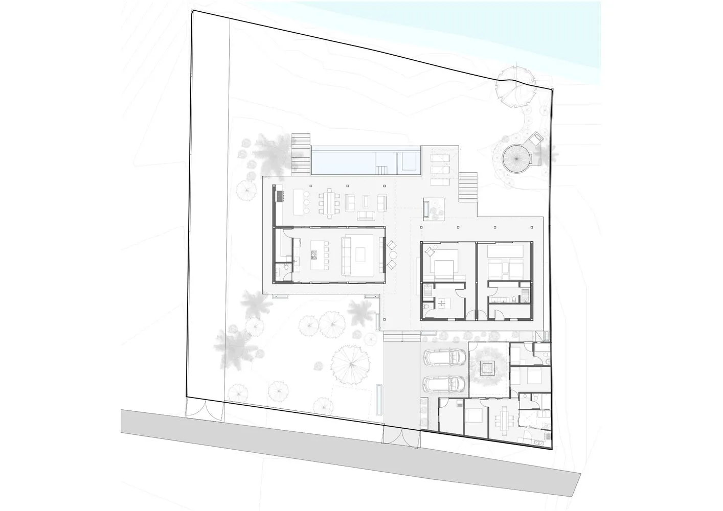 現代住宅建築平面圖。