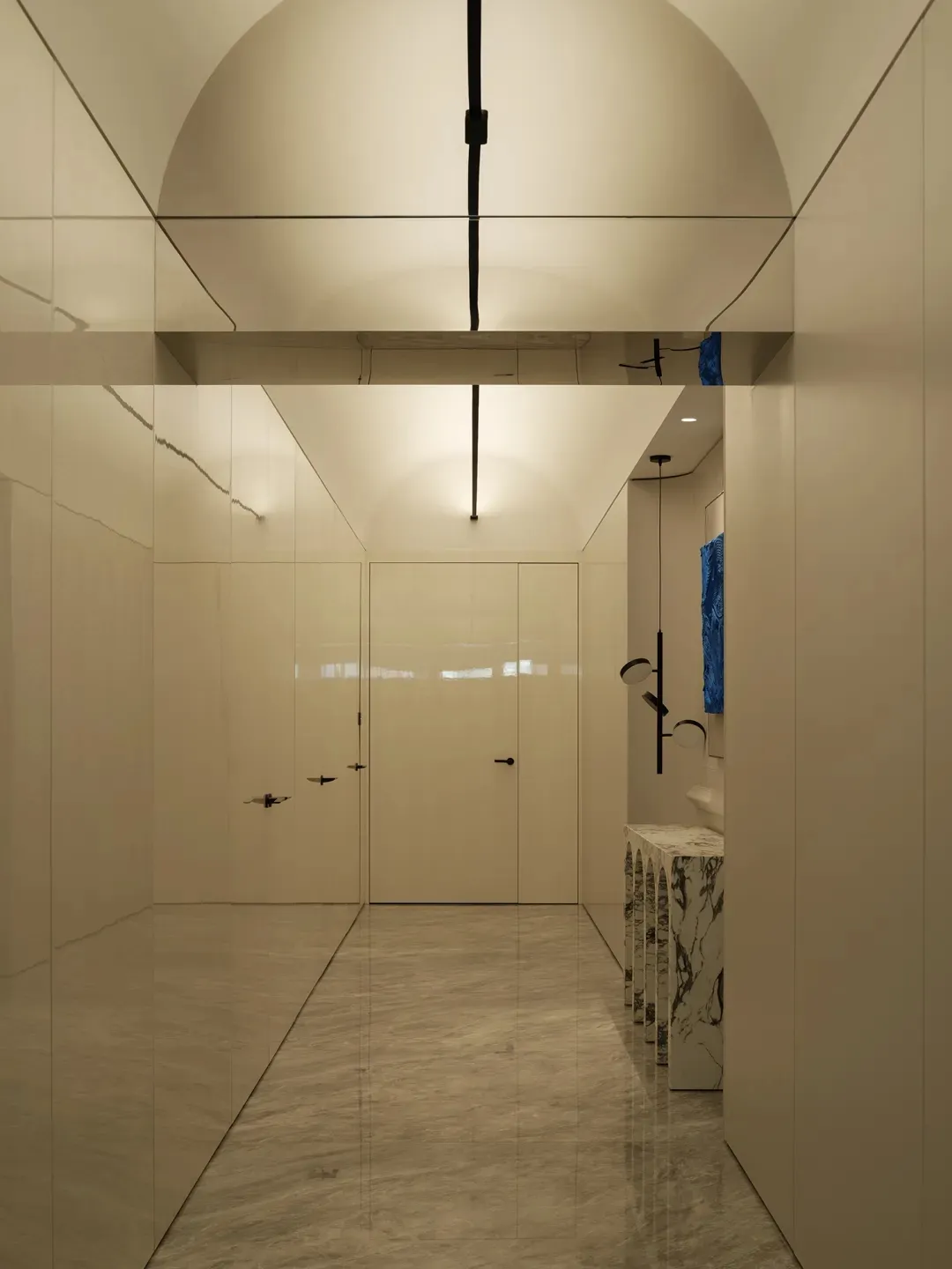 Modern marble bathroom with minimalist design