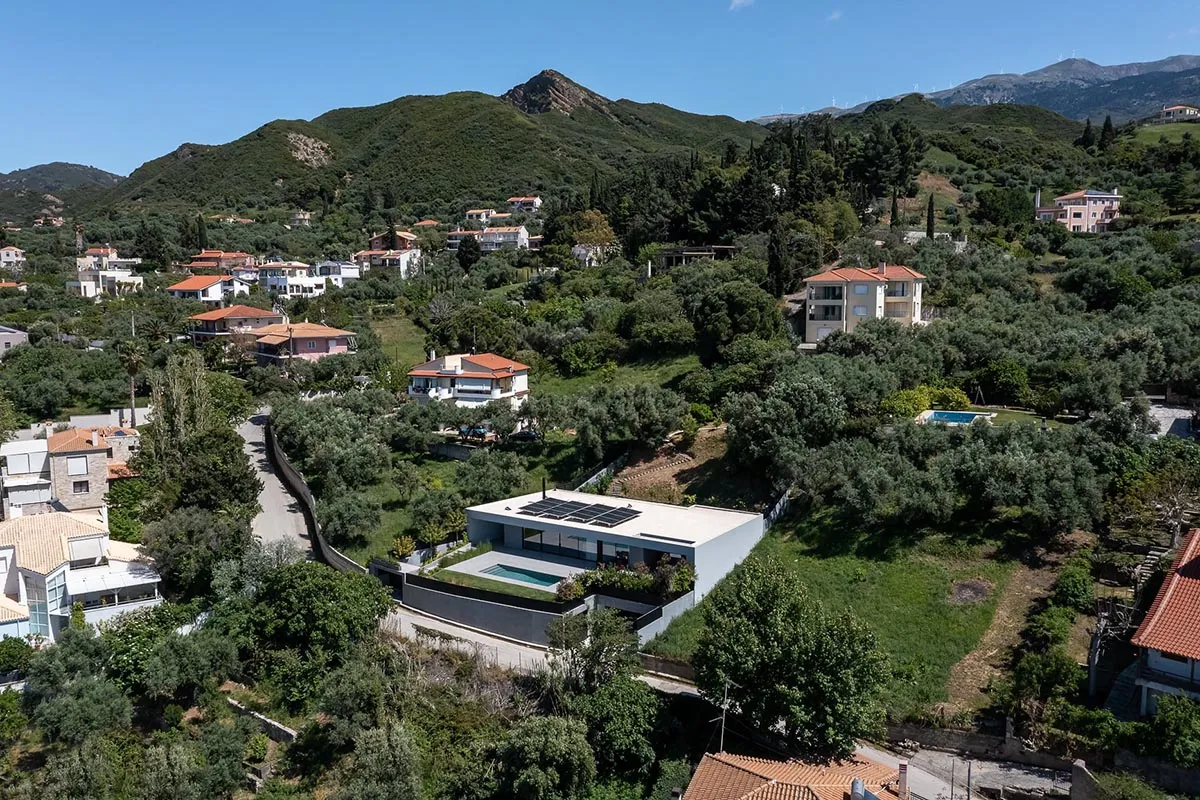 Hillside residential homes with modern design