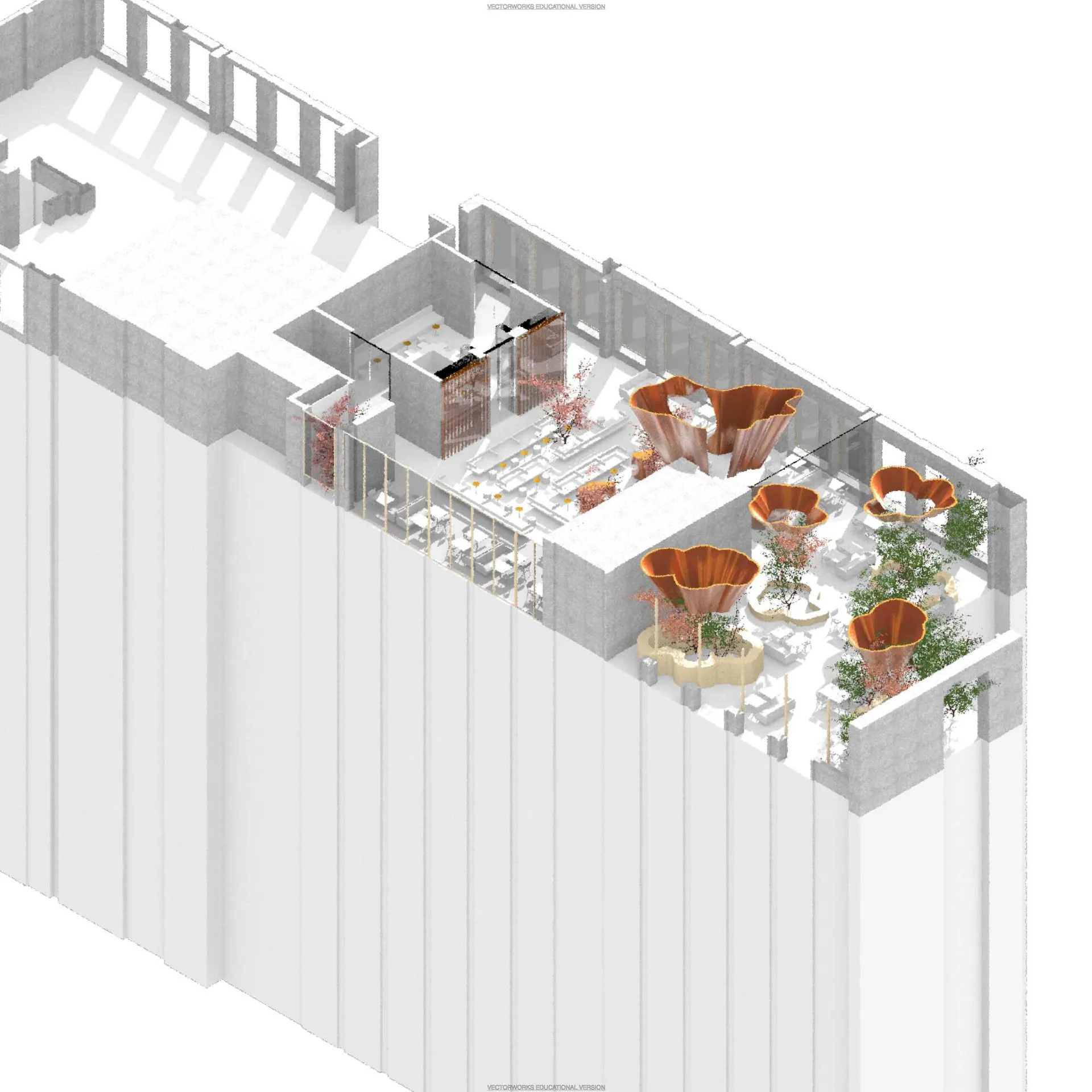 A modern interior design featuring glass, with a focus on the open-plan living space and floor-to-ceiling windows.