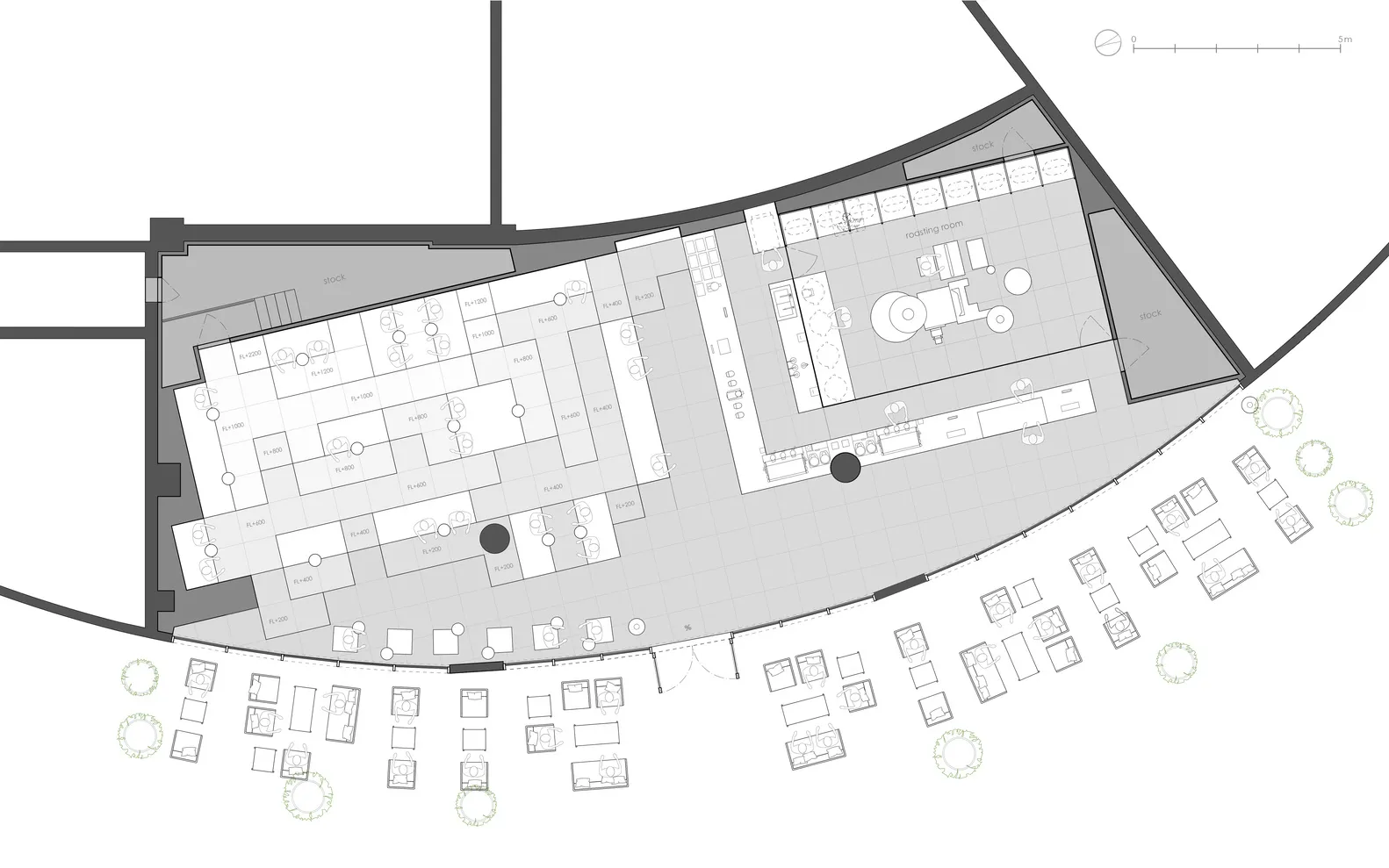 A detailed paper-based architectural layout plan of a modern building.