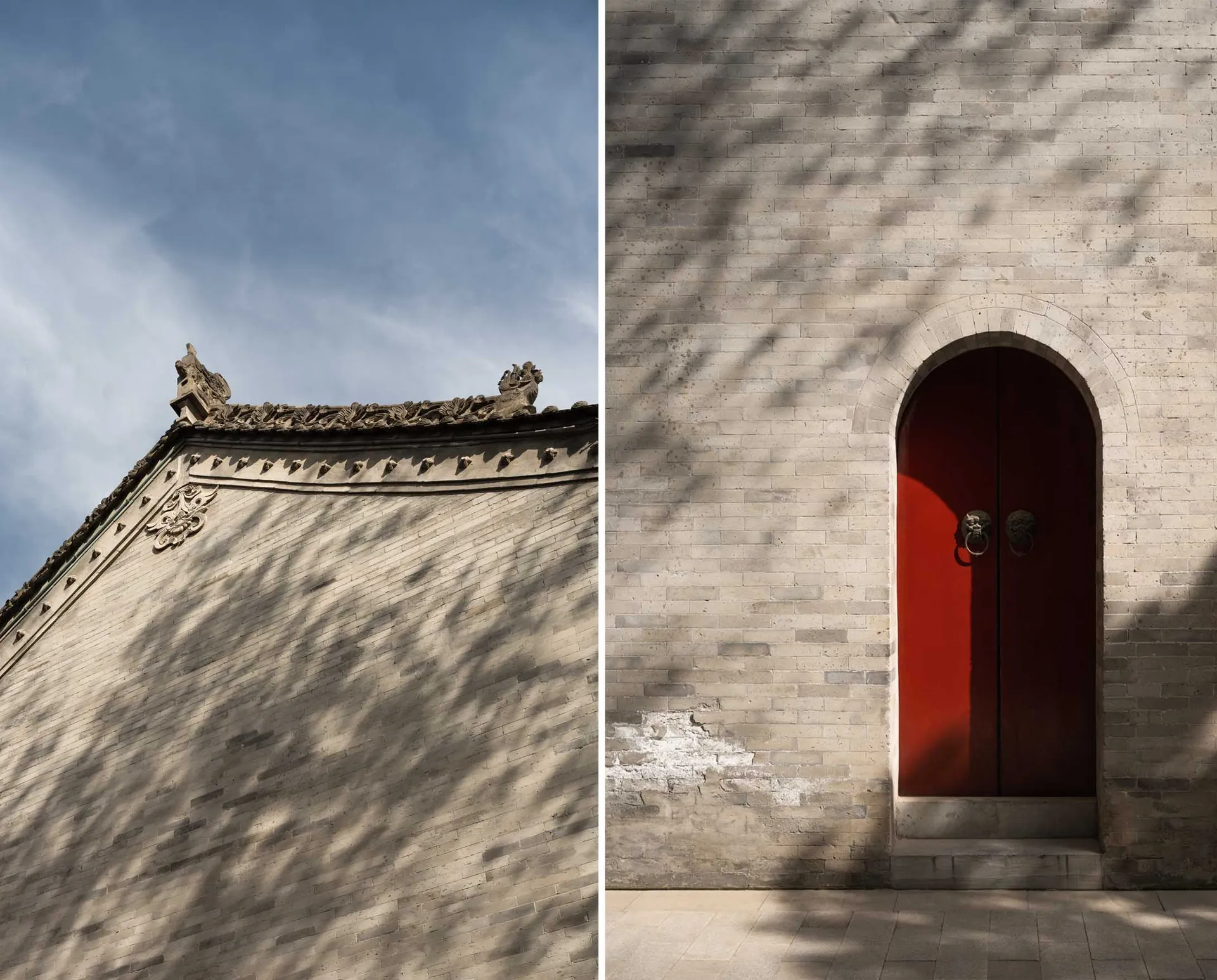 一座以磚材建造的傳統亞洲建築，擁有精緻的建築設計。
