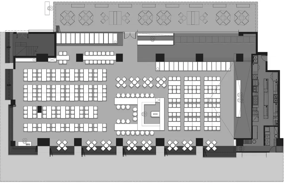 工業風餐廳室內設計,採用金屬與混凝土結構元素