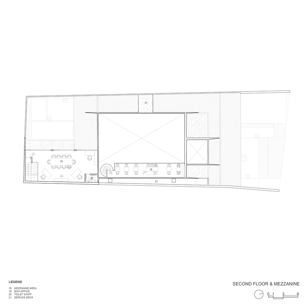 Second Floor Layout Plan of a Commercial Space