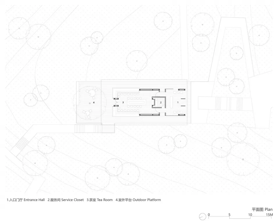 一張詳細的辦公室2D建築圖，顯示各功能區域與尺寸標註。